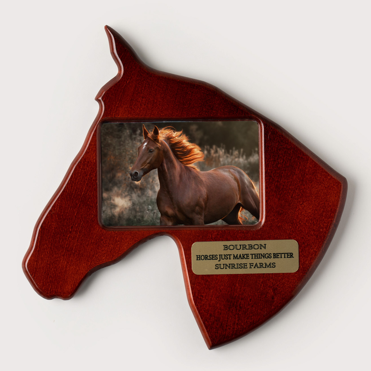 Horse Picture Frame (Red Mahogany)